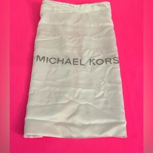 New MICHAEL KORS White Dust-Bag 16" X 14" Inches With Silver Logo